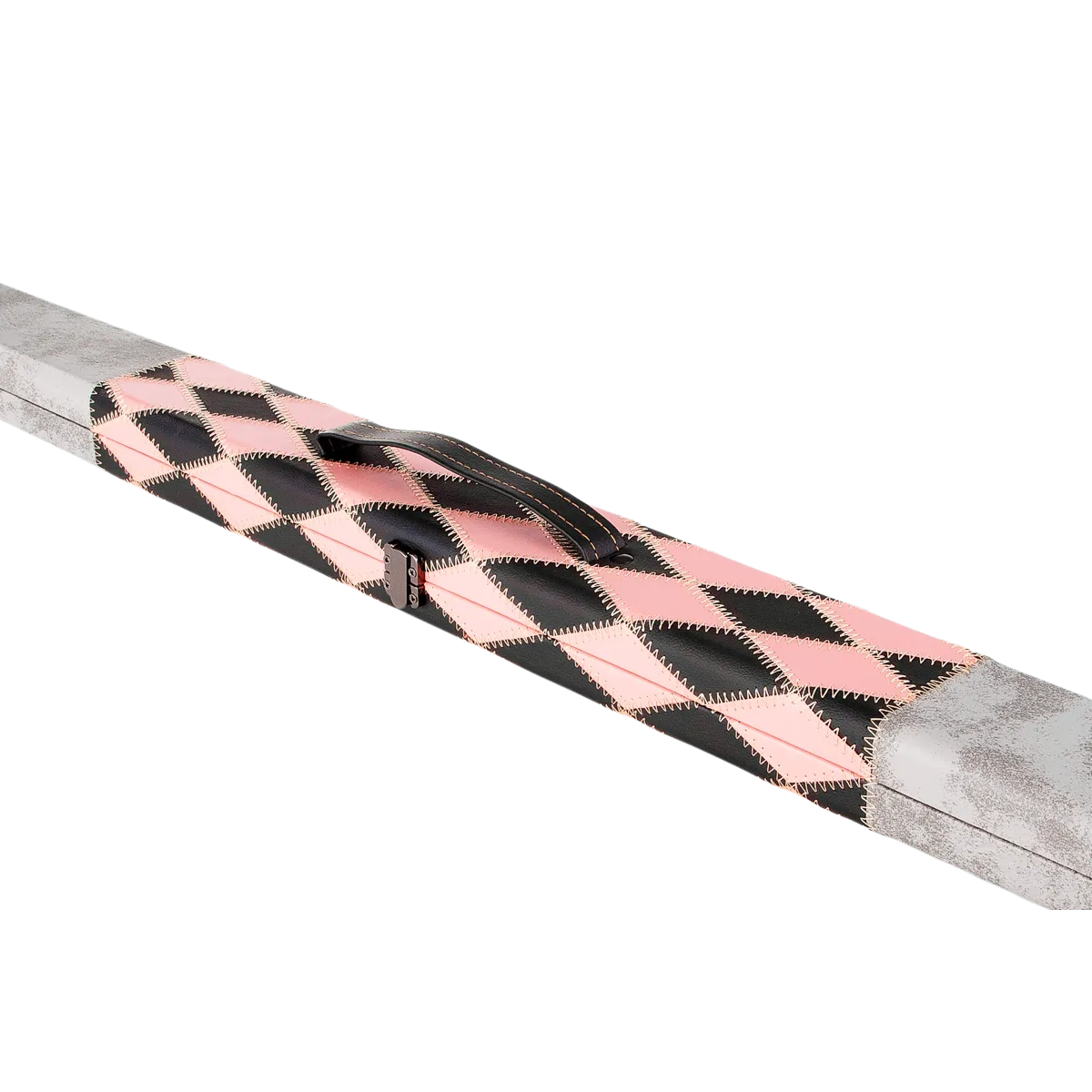 Britannia Snooker & Pool Hard Cue Case 3/4 Joint Black & Pink Diamond Chequered - Holds 1 Cue