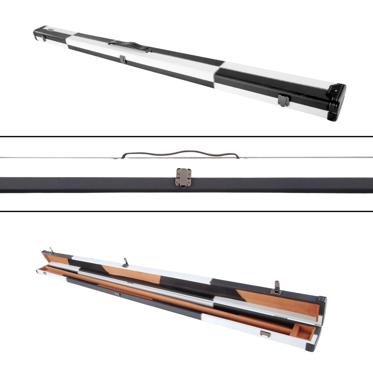 Britannia Snooker & Pool Hard Cue Case 3/4 Joint Black & White Chequered - Holds 1 Cue