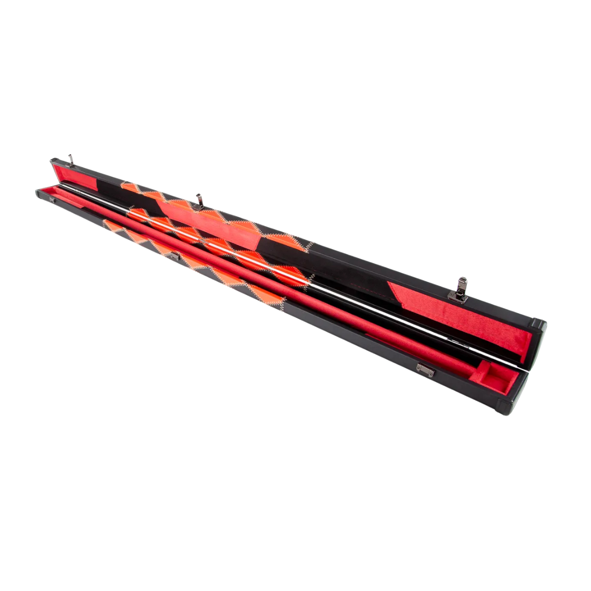 Britannia Snooker & Pool Hard Cue Case 3/4 Joint Red & Black Diamond Chequered - Holds 1 Cue