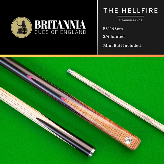 Britannia 3/4 Jointed Hellfire Titanium Snooker Cue