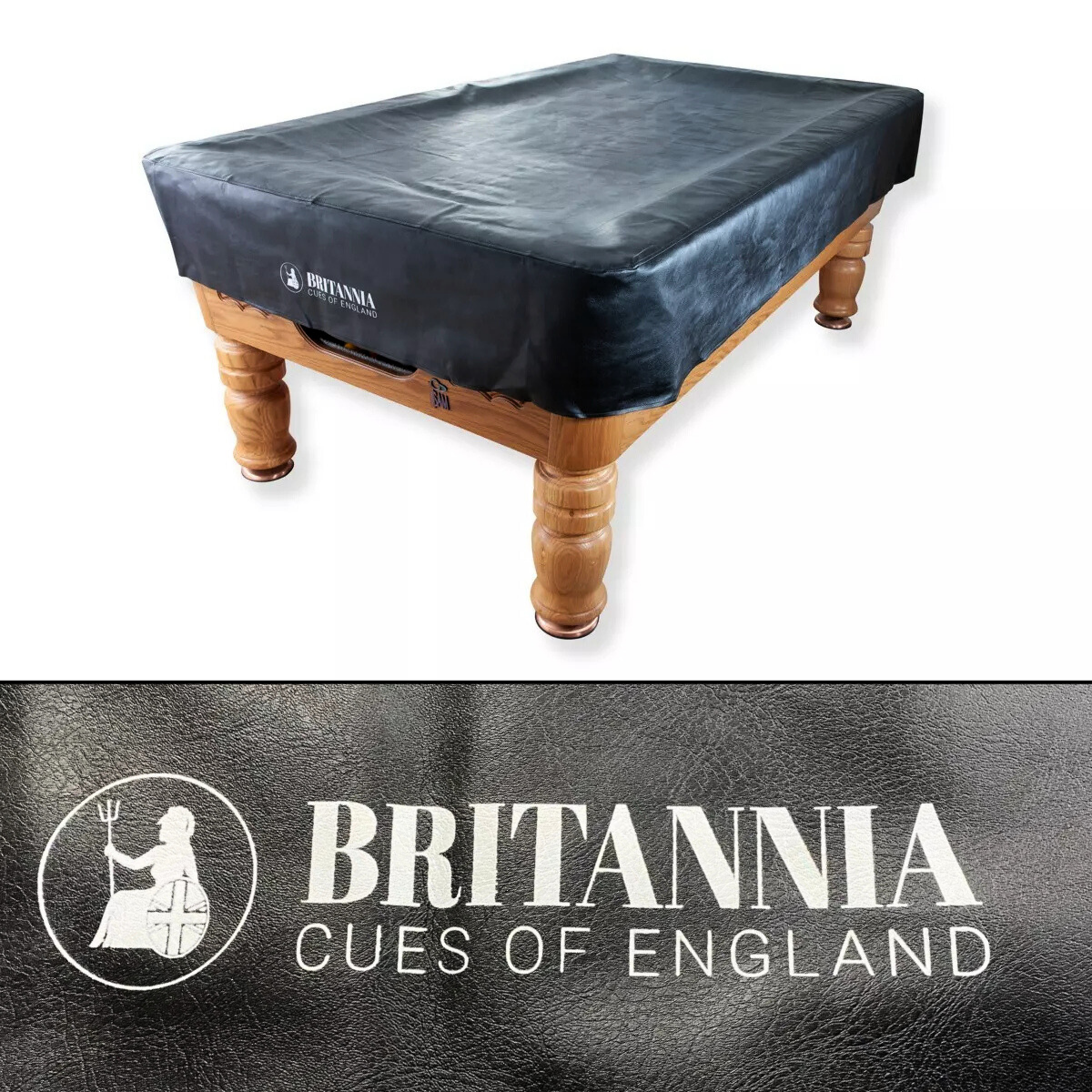 Britannia Billiards Table Cover Heavy Duty Leatherette Black 7ft | 8ft | 9ft