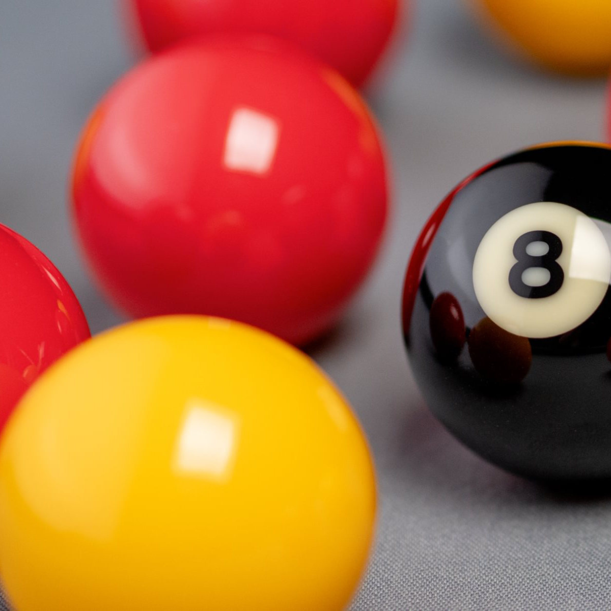 Dynaspheres English Pool Ball Set Gold Red & Yellow 2" 50.8mm