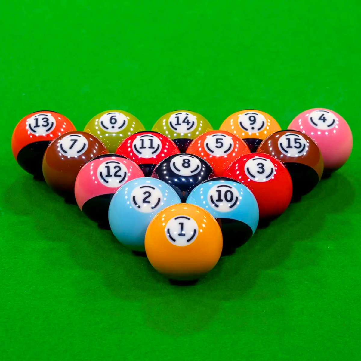 Dynaspheres American Pool Ball Set Carbon Spots & Stripes 2 1/4" 57.2mm