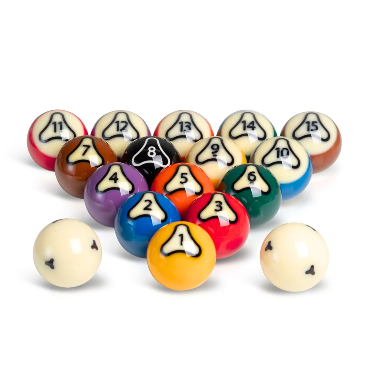 Dynaspheres American Pool Ball Set Palladium Spots & Stripes 2 1/4" 57.2mm