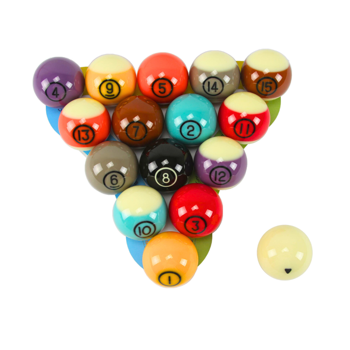 Dynaspheres American Pool Ball Set Tungsten Spots & Stripes 2 1/4" 57.2mm