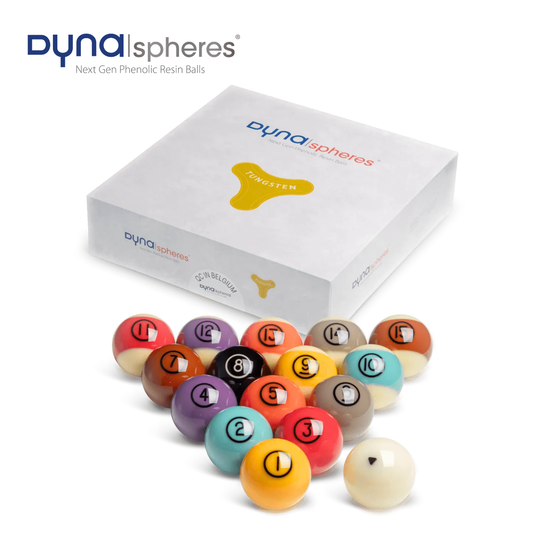 Dynaspheres American Pool Ball Set Tungsten Spots & Stripes 2 1/4" 57.2mm