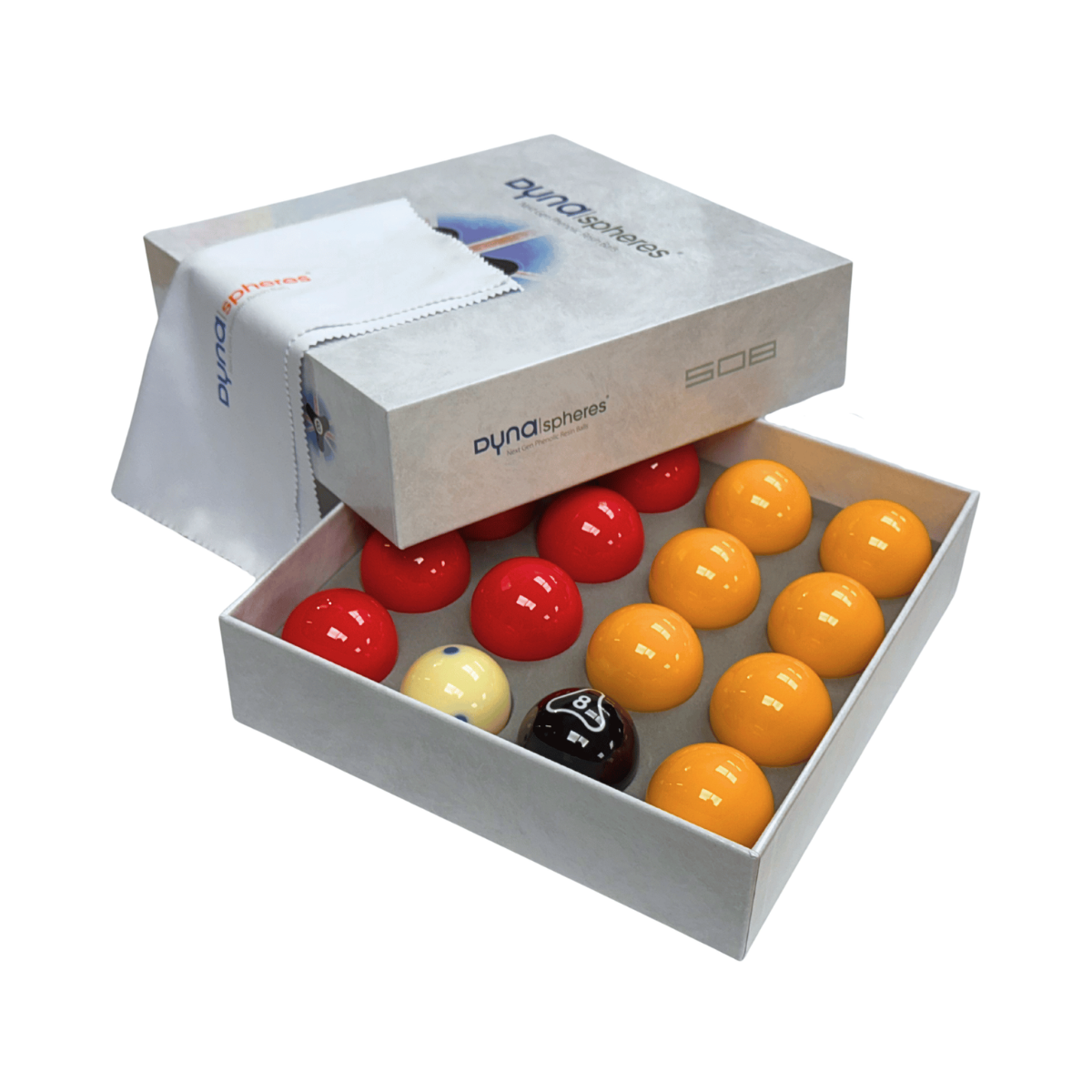 Dynaspheres English Pool Ball Set Osmium Red & Yellow 2" 50.8mm