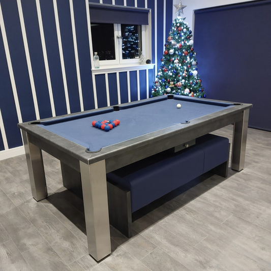 The Elixir 6ft & 7ft British Pool Table W/Dining Top Anthracite Slate
