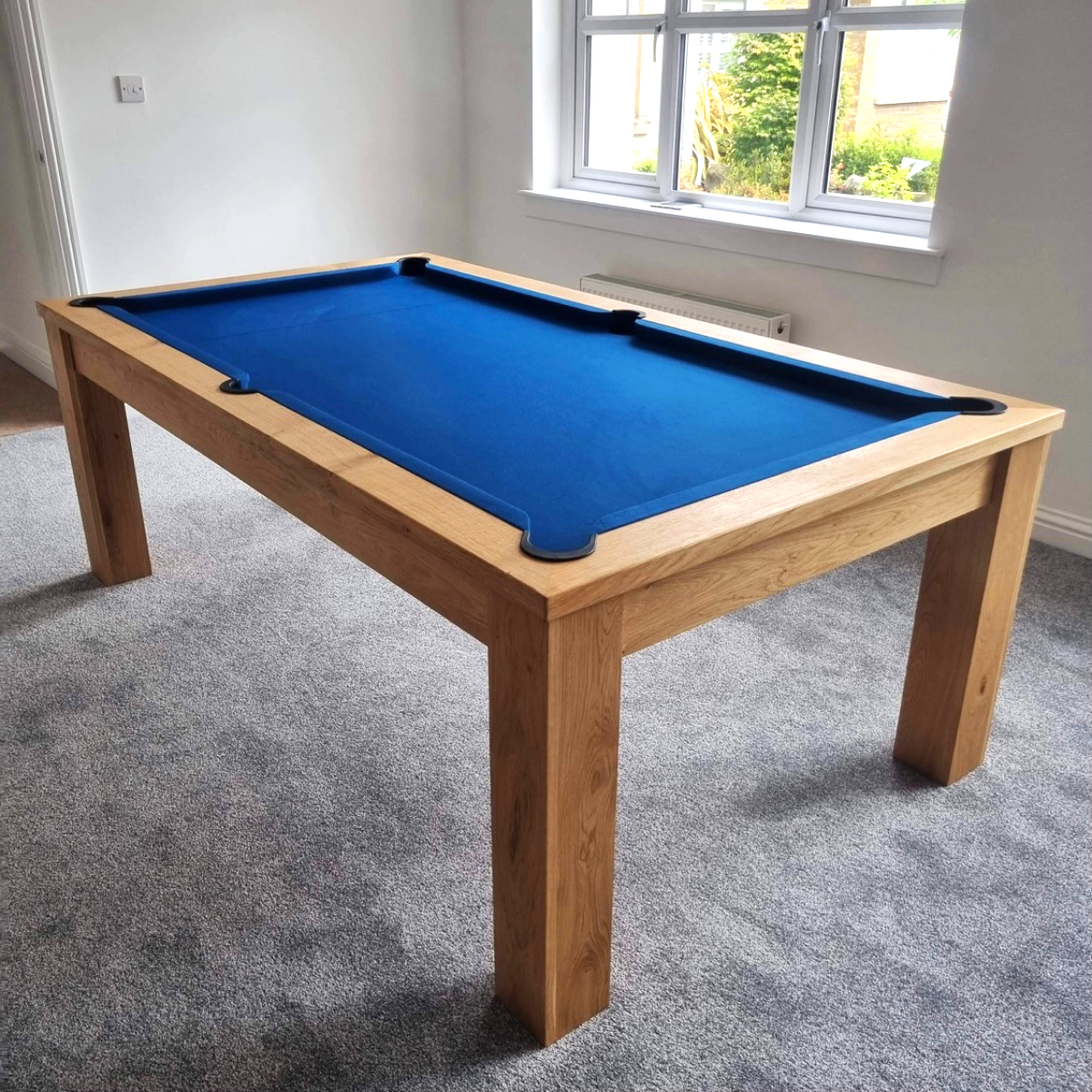 The Elixir 6ft & 7ft British Pool Table W/Dining Top Natural Oak