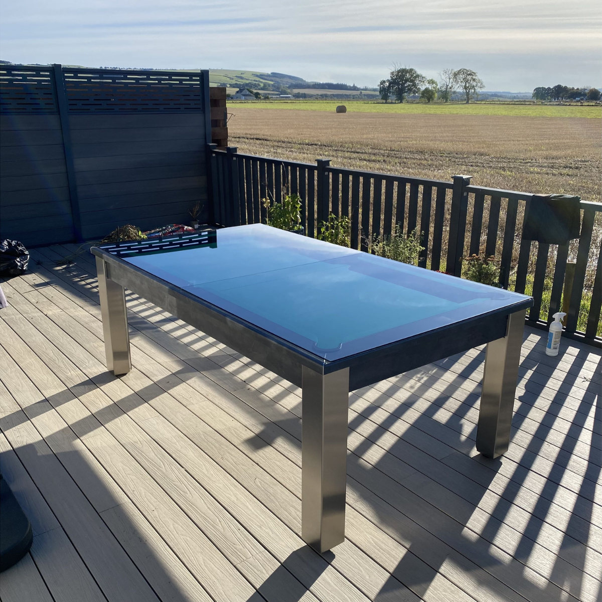 The Outdoor Elixir 6ft & 7ft British Pool Table W/Tinted Glass Dining Top