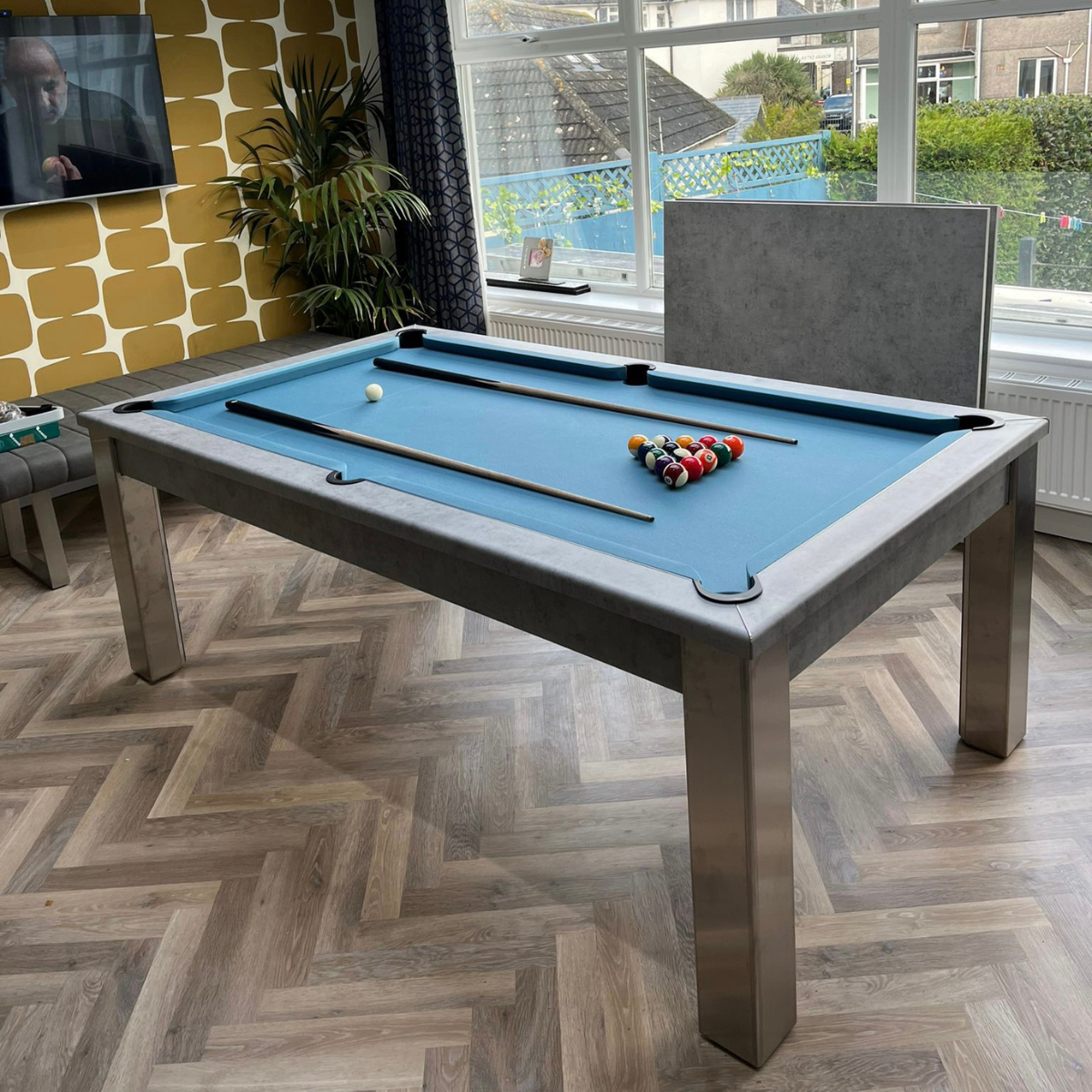 FMF English Pool Table With Dining Top Elixir Chicago Concrete 6ft Or 7ft