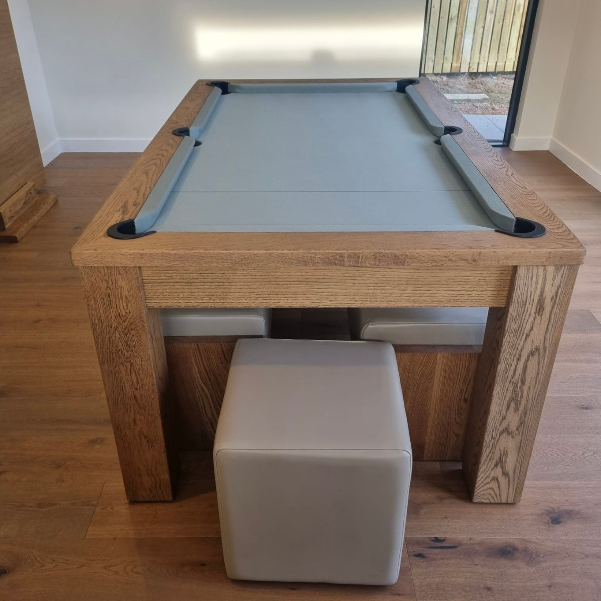 FMF English Pool Table With Dining Top Elixir Solid Timber Rustic Oak 6ft Or 7ft