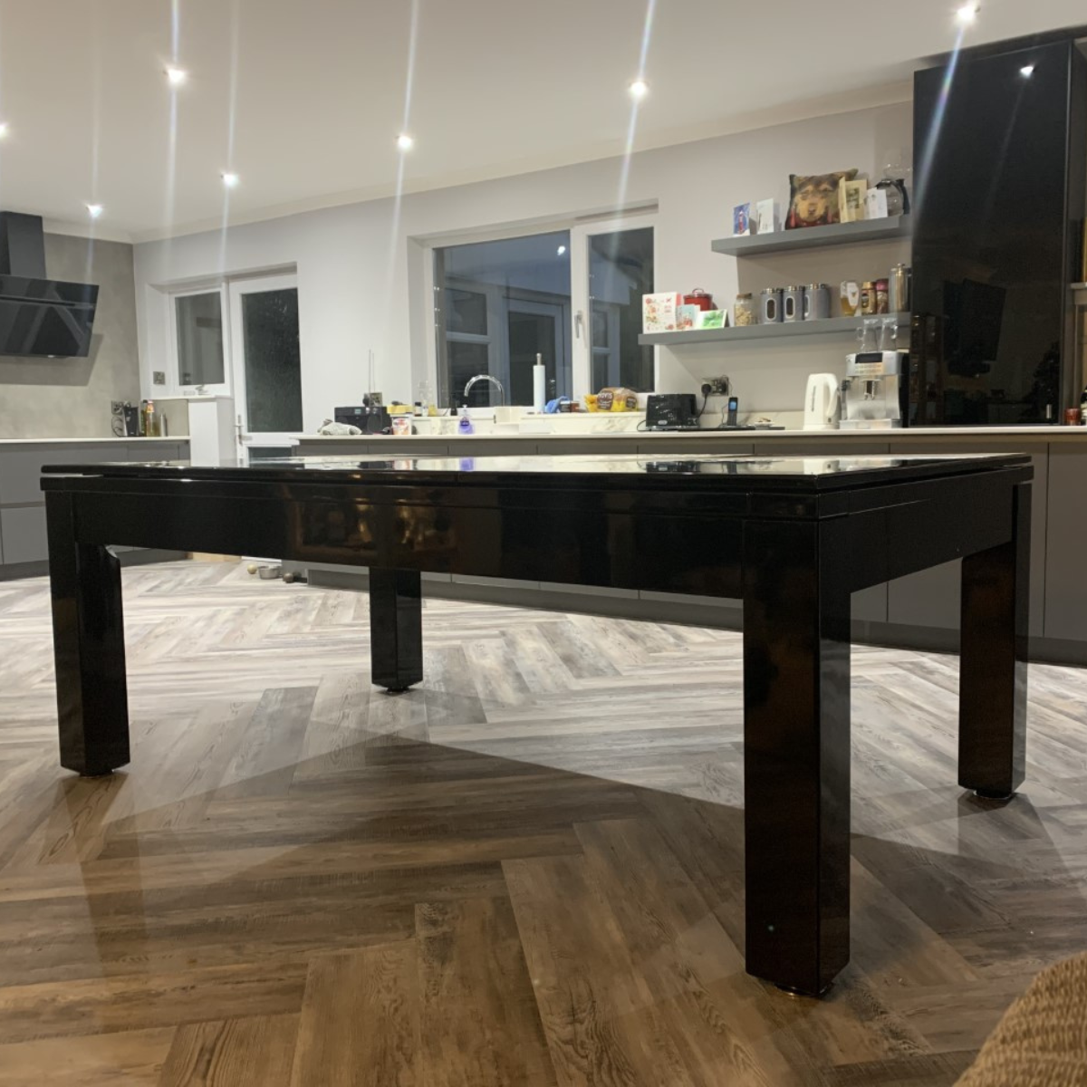 Geordie Pool English Pool Table With Dining Top Gloss Black 7ft
