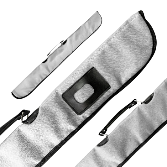 Heavy Duty Soft Cue Case Silver For Centre Joint Snooker & Pool Cues 58"