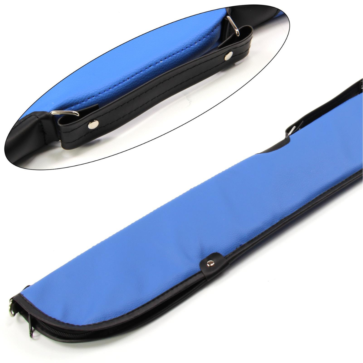 Heavy Duty Soft Cue Case Blue For Centre Joint Snooker & Pool Cues 58"