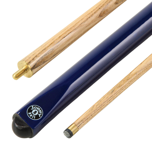 Jonny 8-Ball E-Series Centre Jointed Snooker & Pool Cue Metallic Blue 57" 145cm
