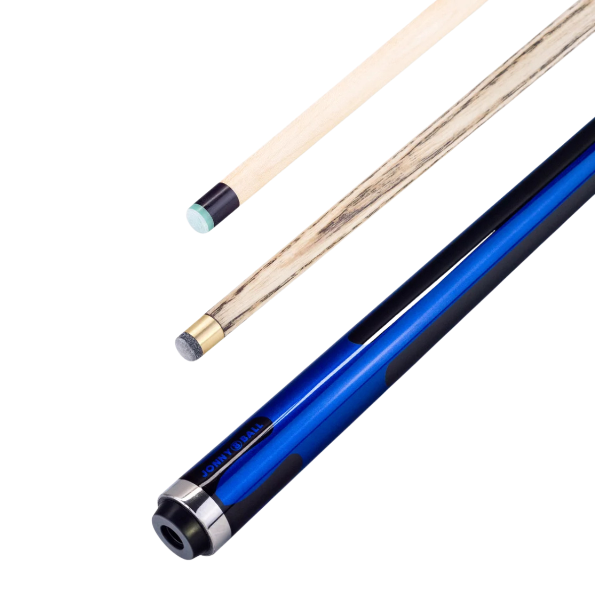 Jonny 8-Ball Centre Jointed Duel Shaft Pool Cue Metallic Blue 58" 147cm