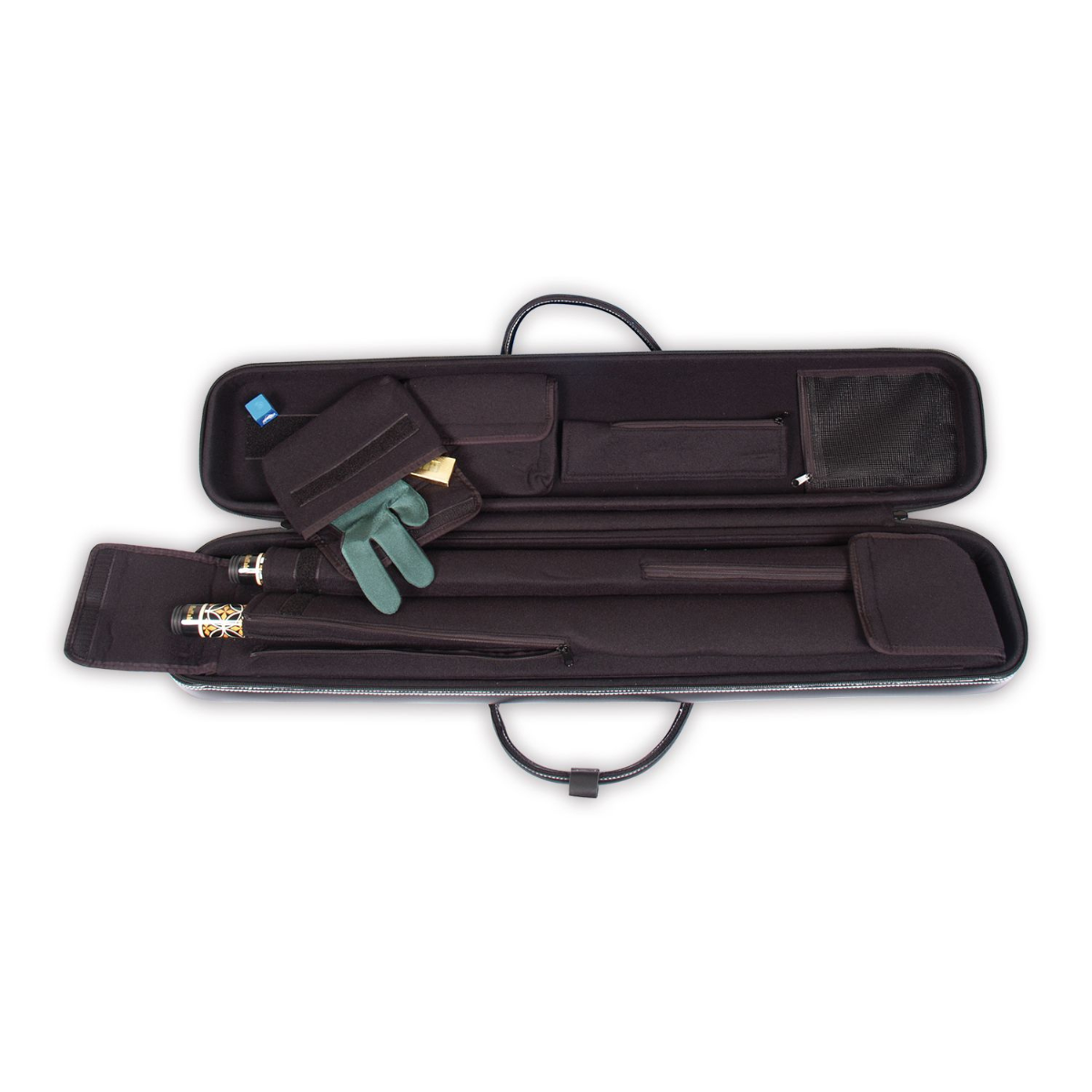 Laperti Deluxe Pool Cue Bag Black 2B 6S Centre Joint