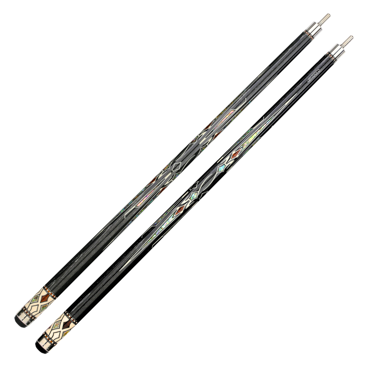 The Longoni Nirvana 2 American Pool Cue Nox Silver