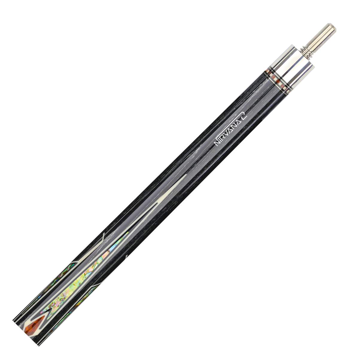 The Longoni Nirvana 2 American Pool Cue Nox Silver