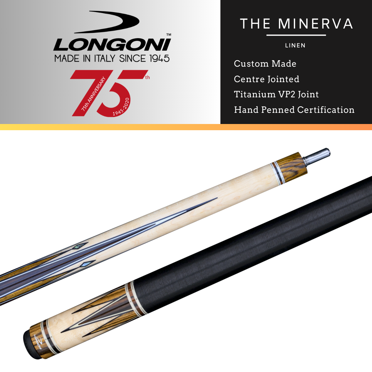 The Longoni Minerva American Pool Cue Linen