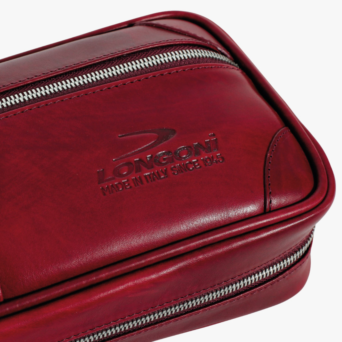 Longoni Florentia Giotto Range Pool Cue Bag Red Leather 4B 8S Centre Joint
