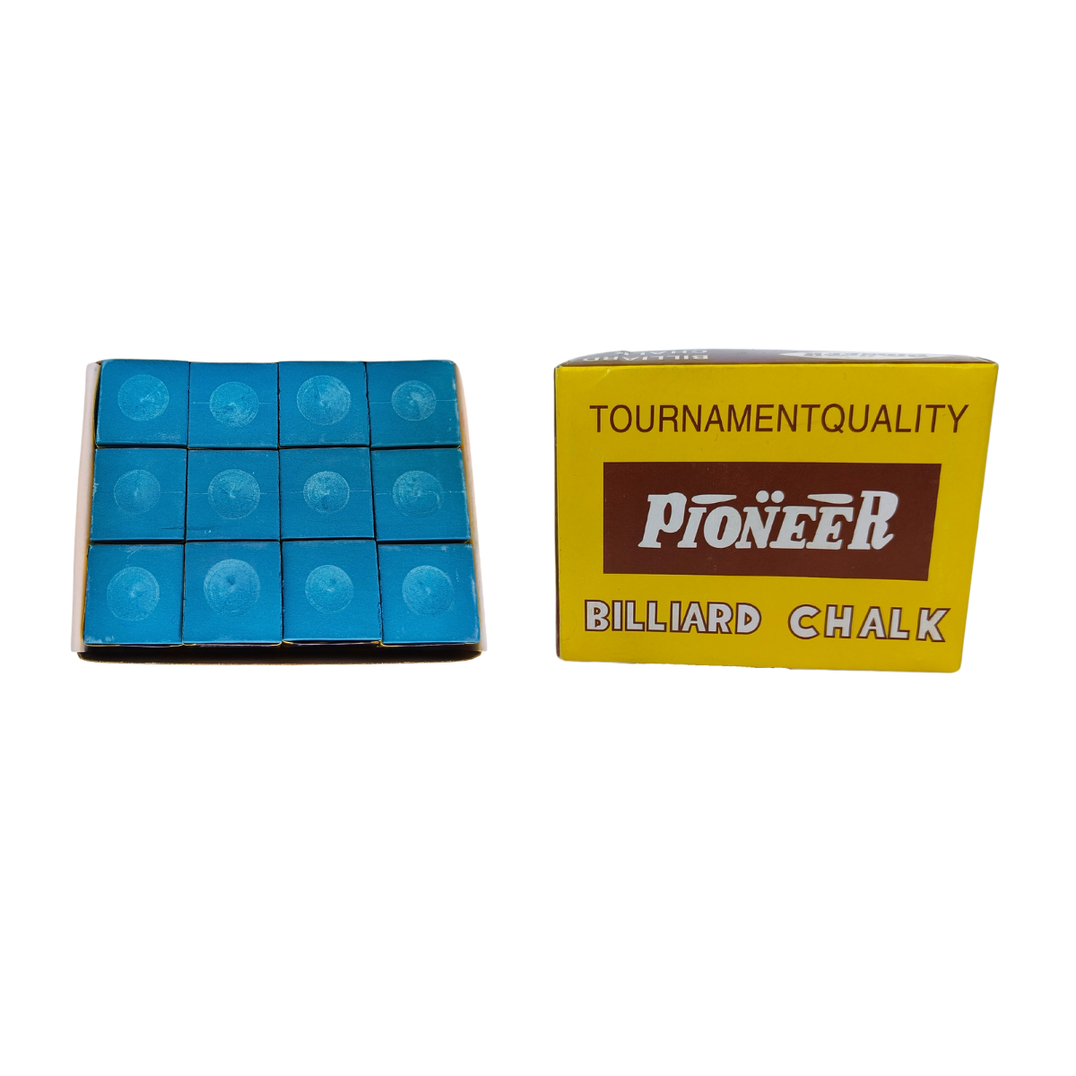Pioneer Snooker & Pool Cue Chalk 12pc Box Blue / Green