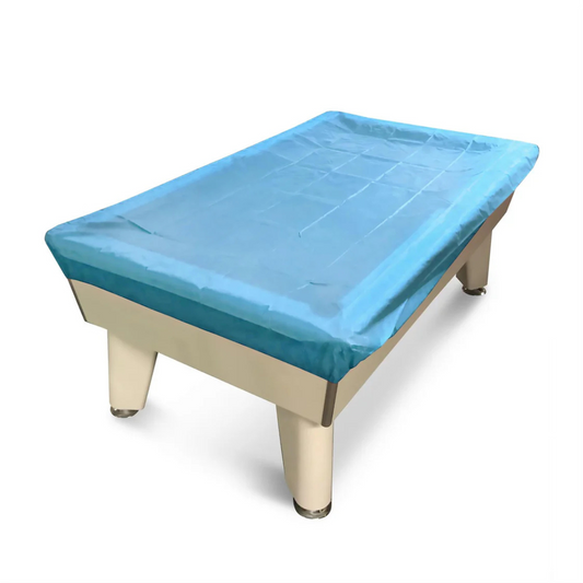 Plain Billiards Table Cover 8ft Nylon With Fitted Elasticated Corners Light Blue