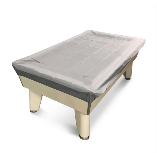 Plain Billiards Table Cover 8ft Nylon With Fitted Elasticated Corners Silver