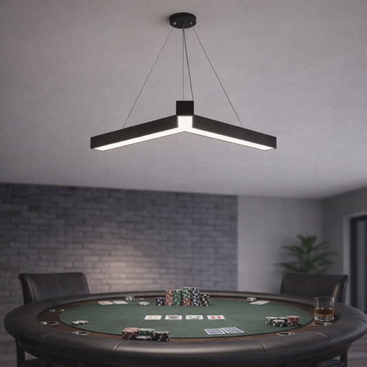 Poker Table Light LED Pendant 48W 3CCT Y-Shaped Black