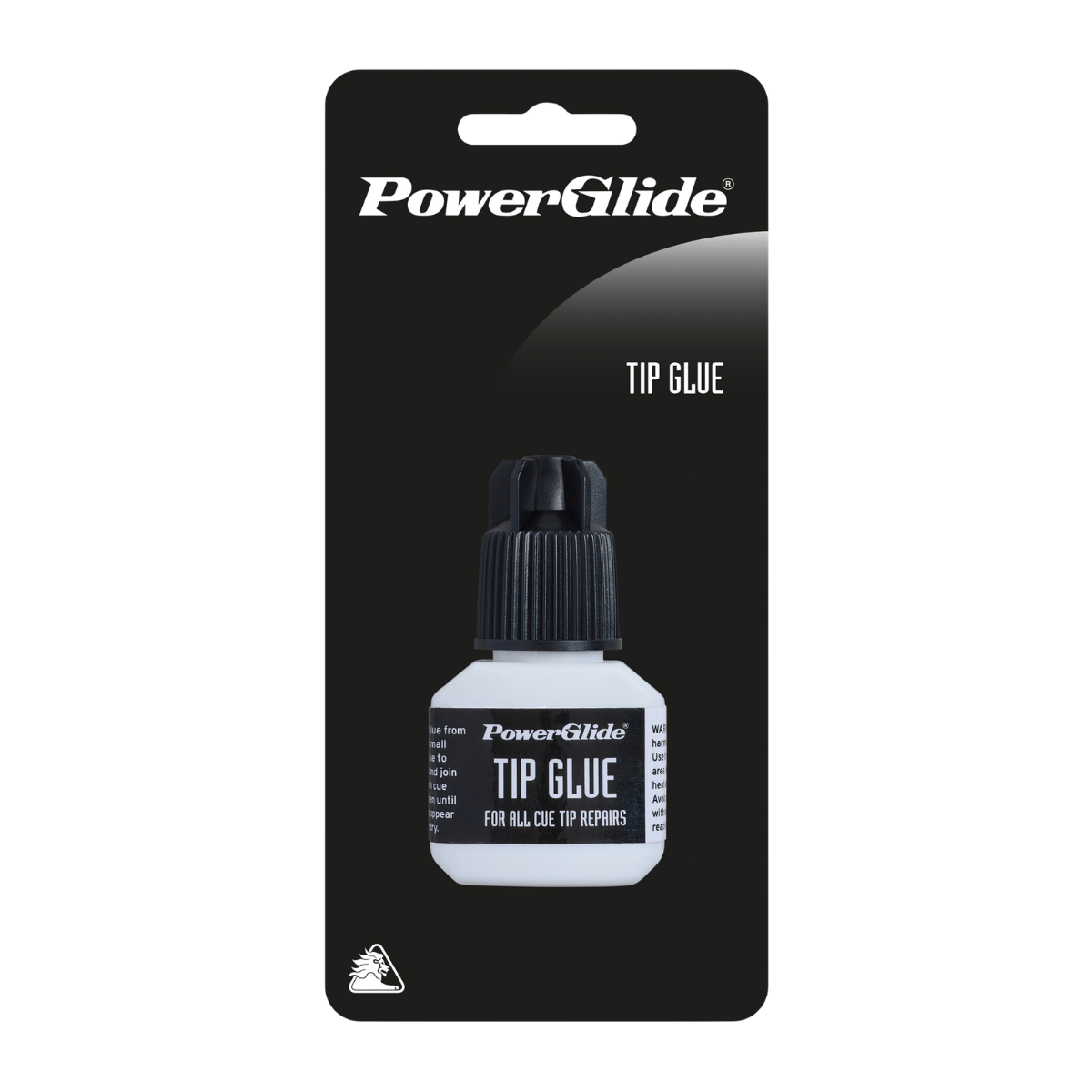 PowerGlide Pool & Snooker Cue Tip Cement Glue 0.5oz Black Cap