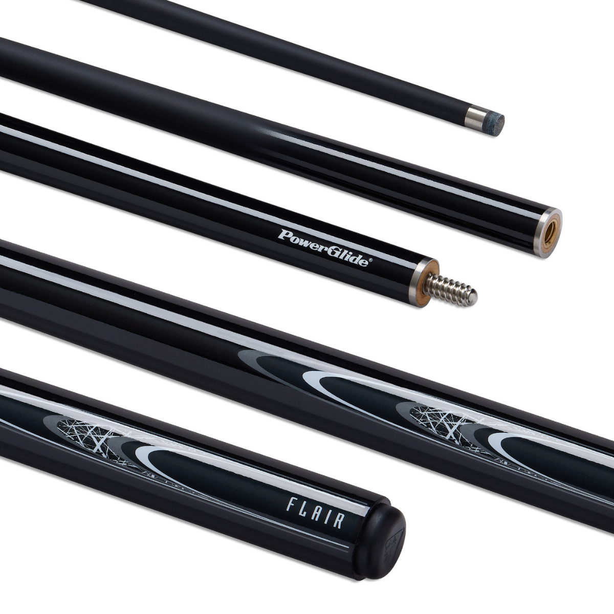 PowerGlide Snooker & Pool Cue Centre Jointed Fibreglass Flair 57" 145cm