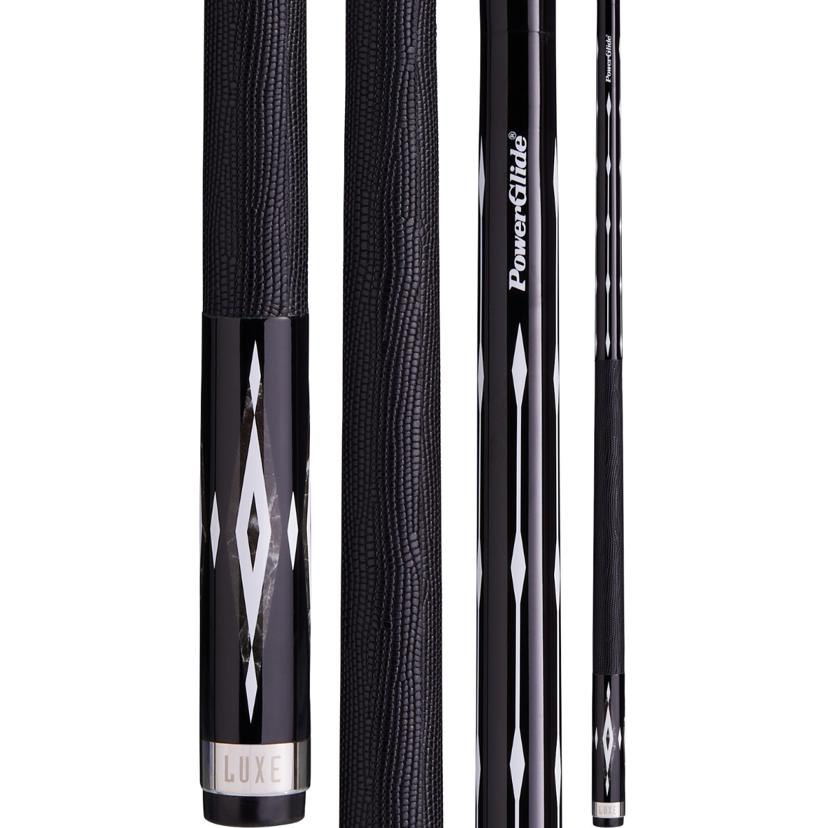 PowerGlide Snooker & Pool Cue Centre Jointed Luxe 3K Carbon Fibre Black 57" 145cm