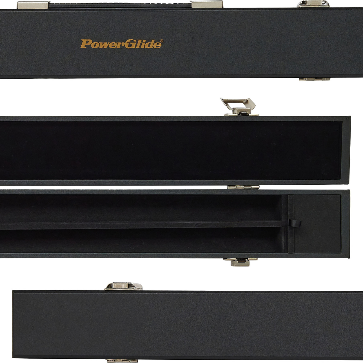 PowerGlide Snooker & Pool Hard Cue Case Black 3/4 Joint - Holds 1 Cue