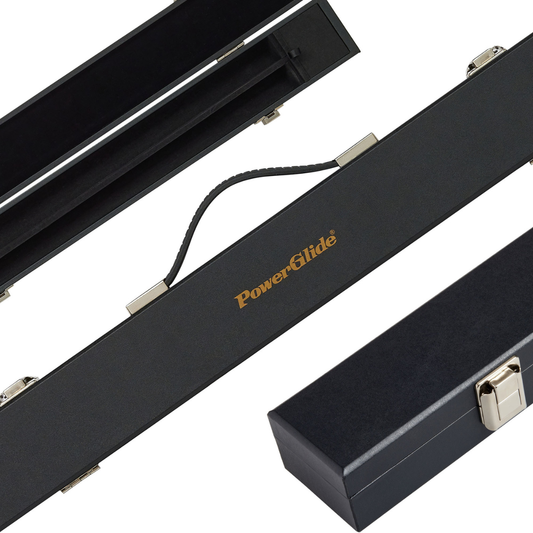PowerGlide Snooker & Pool Hard Cue Case Black 3/4 Joint - Holds 1 Cue