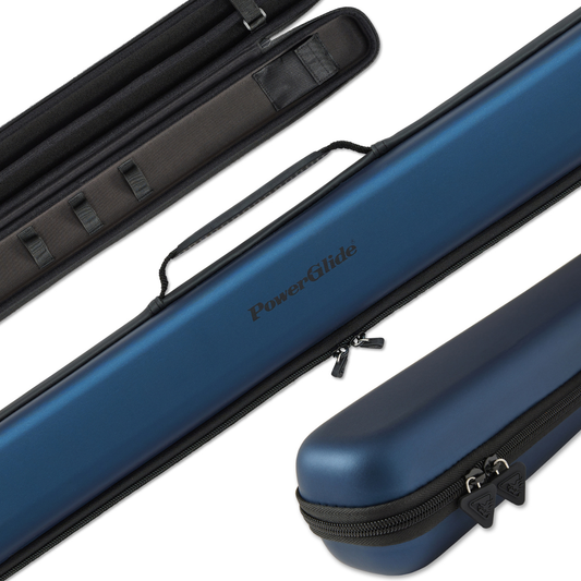 PowerGlide Snooker & Pool Cue Case Svartur Met Blue Centre Joint - Holds 1 Cue