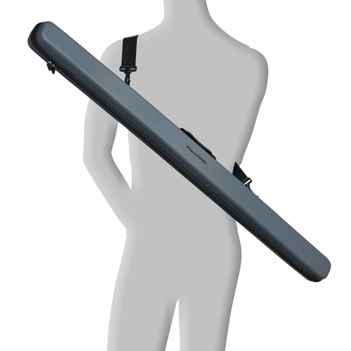 PowerGlide Snooker & Pool Cue Case Svartur Met Grey 3/4 Joint - Holds 1 Cue