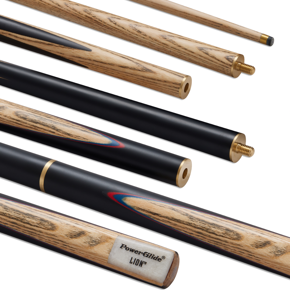 PowerGlide English Pool Cue Double Jointed Lion 57" 145cm