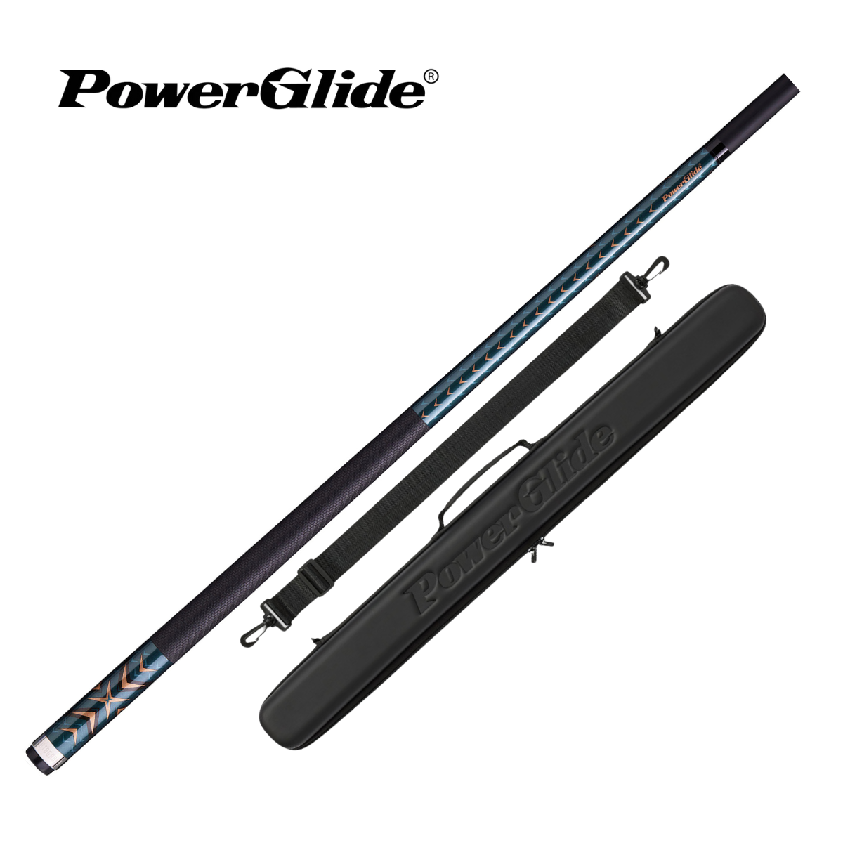 PowerGlide Snooker & Pool Cue Centre Jointed Autograph 3K Carbon Fibre Green 57" 145cm