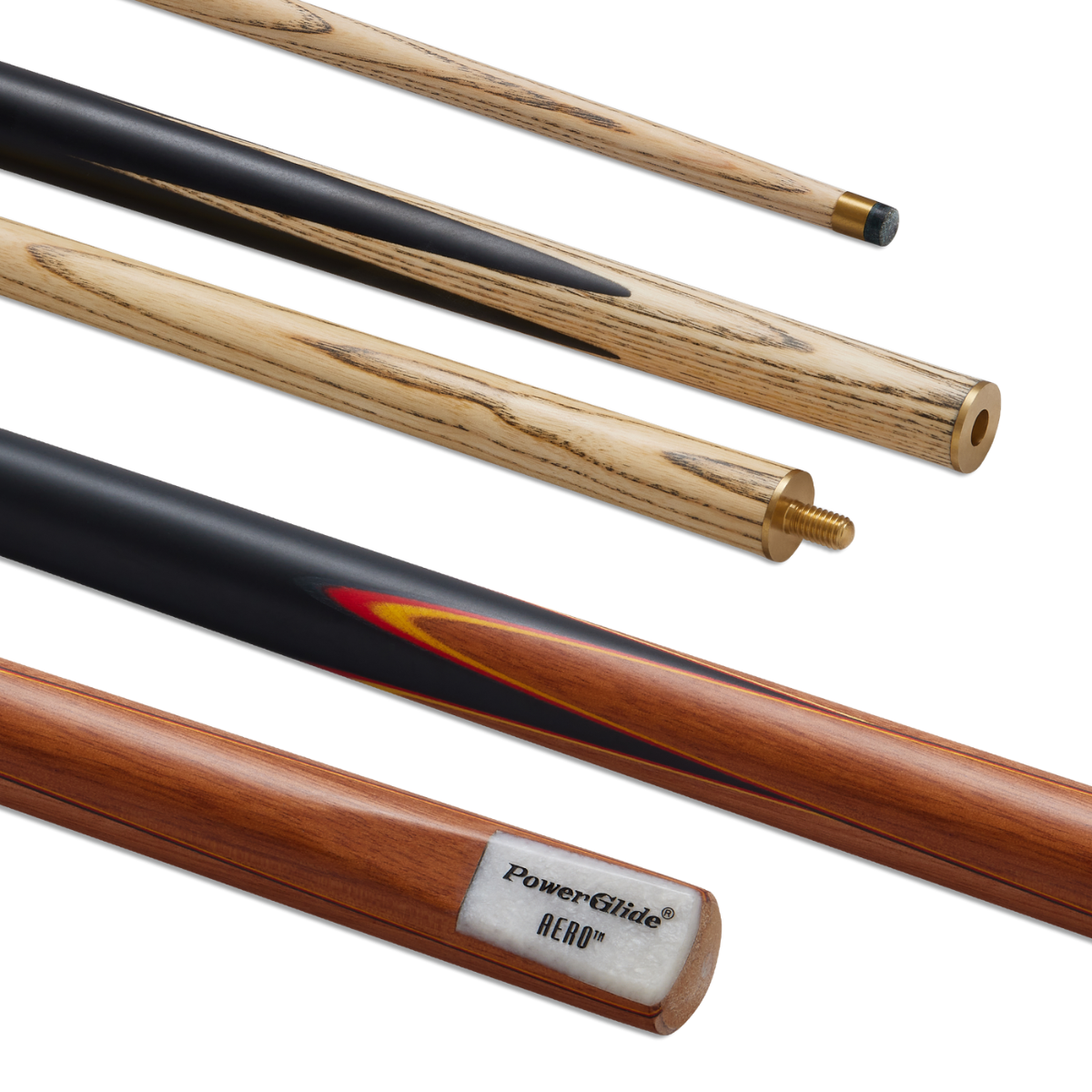 PowerGlide Snooker & Pool Cue Centre Jointed Aero With Case 57" 145cm