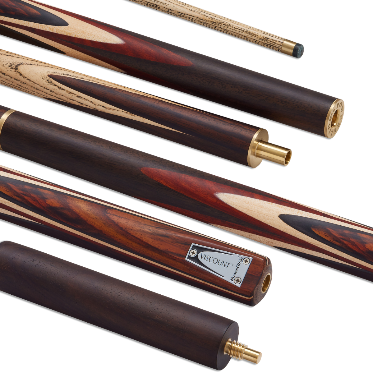 PowerGlide Snooker & Pool Cue Centre Or 3/4 Jointed Viscount 57" 145cm