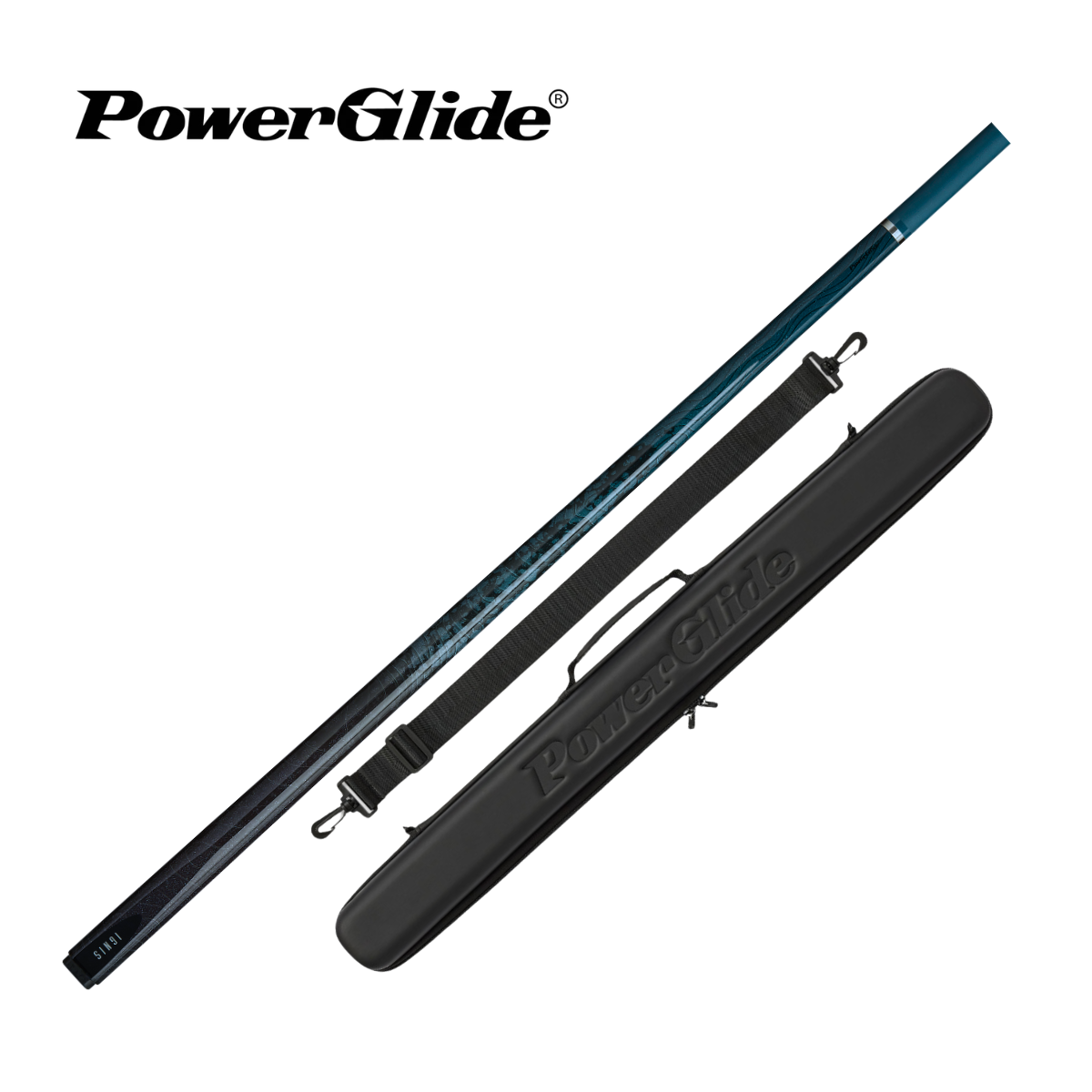 PowerGlide Snooker & Pool Cue Centre Jointed 3K Carbon Fibre Ignis Black 57" 145cm