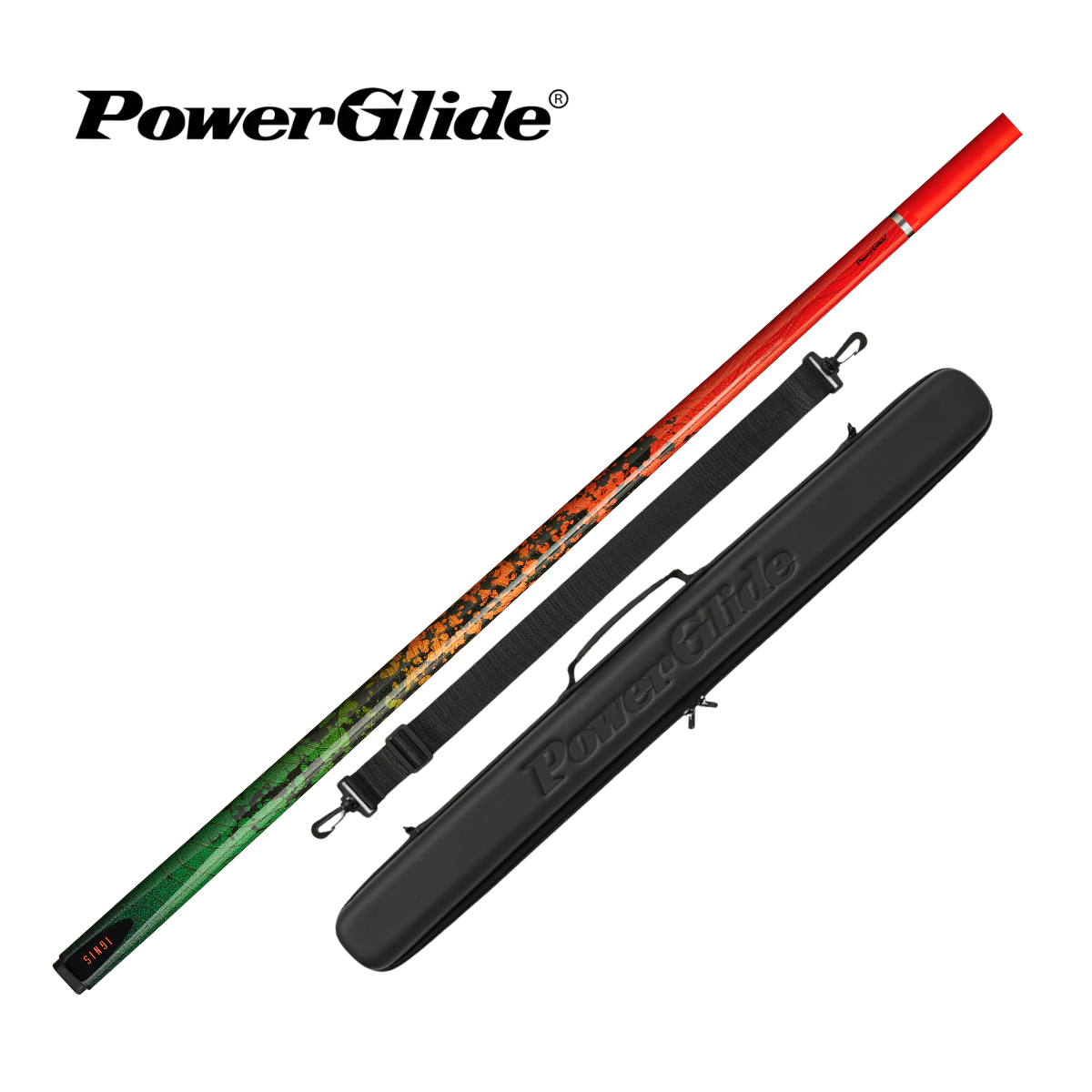 PowerGlide Snooker & Pool Cue Centre Jointed 3K Carbon Fibre Ignis Orange 57" 145cm