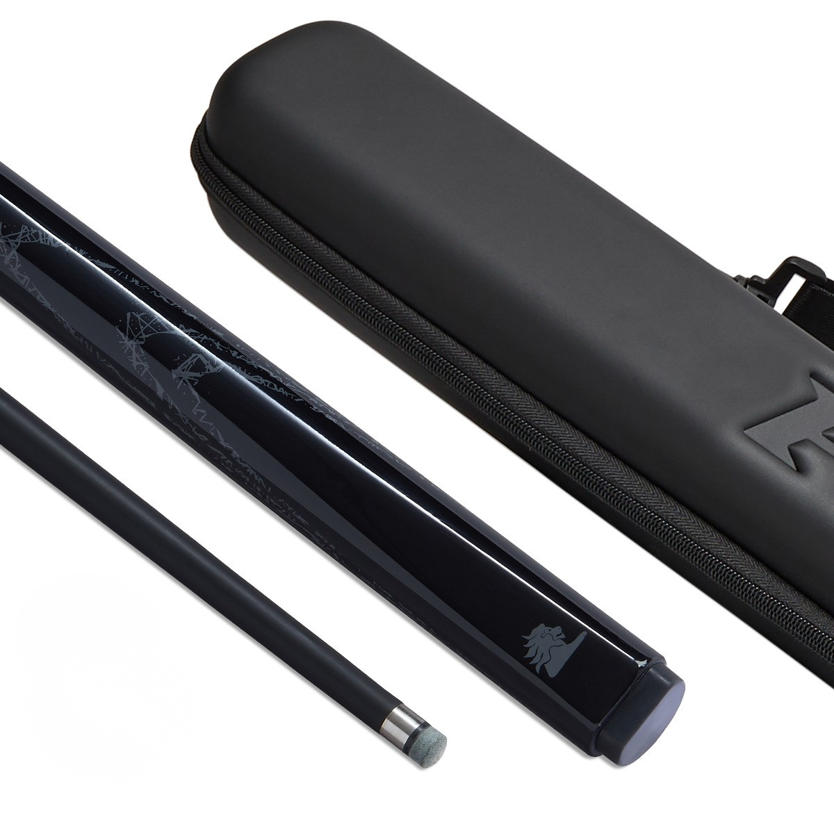 PowerGlide Eva Centre Jointed Snooker & Pool Cue Metallic Black 57" 145cm