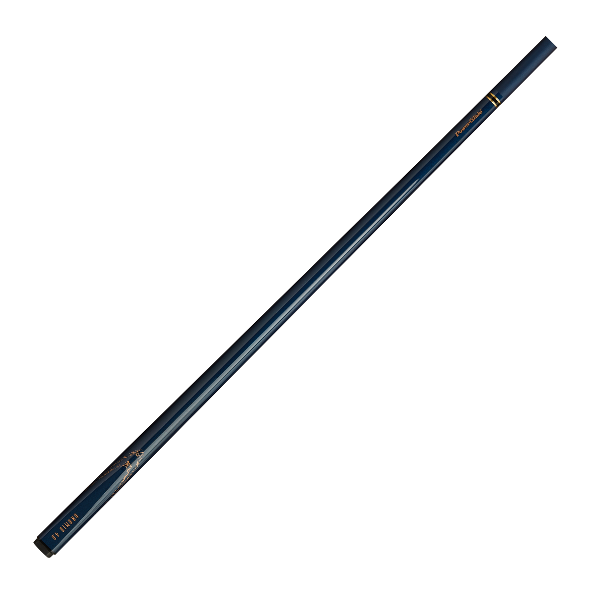 PowerGlide Snooker & Pool Cue Centre Jointed 3K Carbon Fibre Aramid Blue Rose Gold 57" 145cm