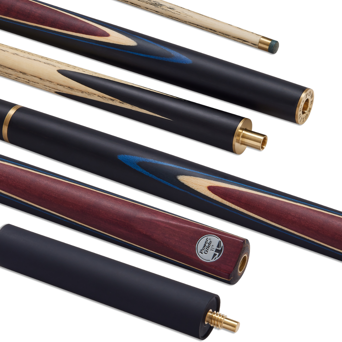 PowerGlide Snooker & Pool Cue Centre Or 3/4 Jointed VI 57" 145cm