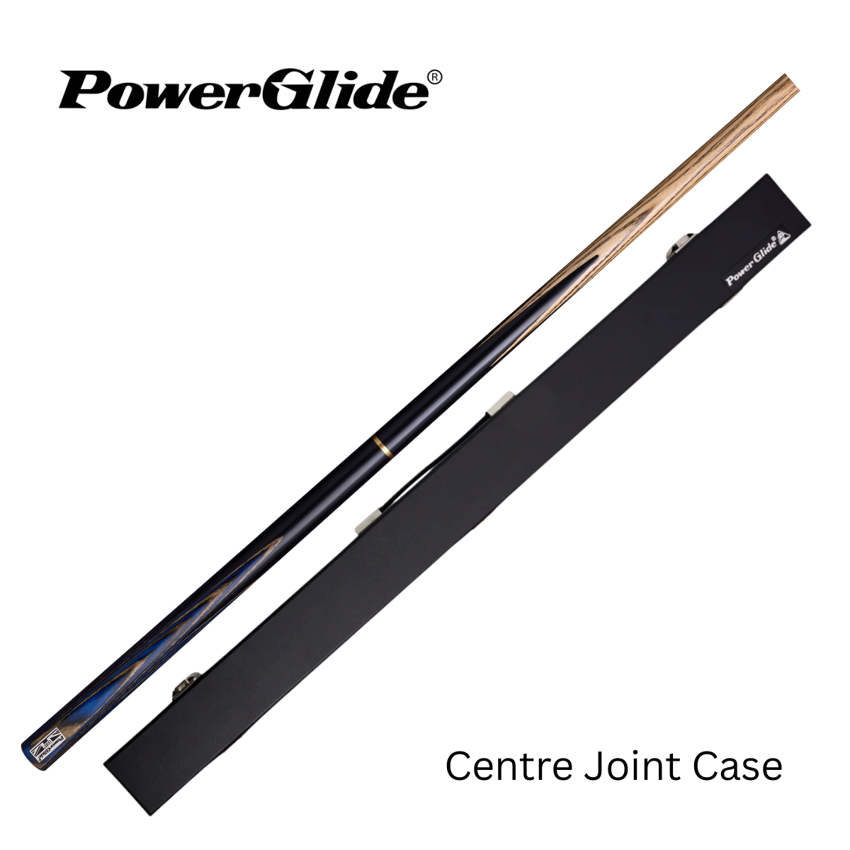 PowerGlide Snooker & Pool Cue Centre Or 3/4 Jointed Exios Blue 57" 145cm