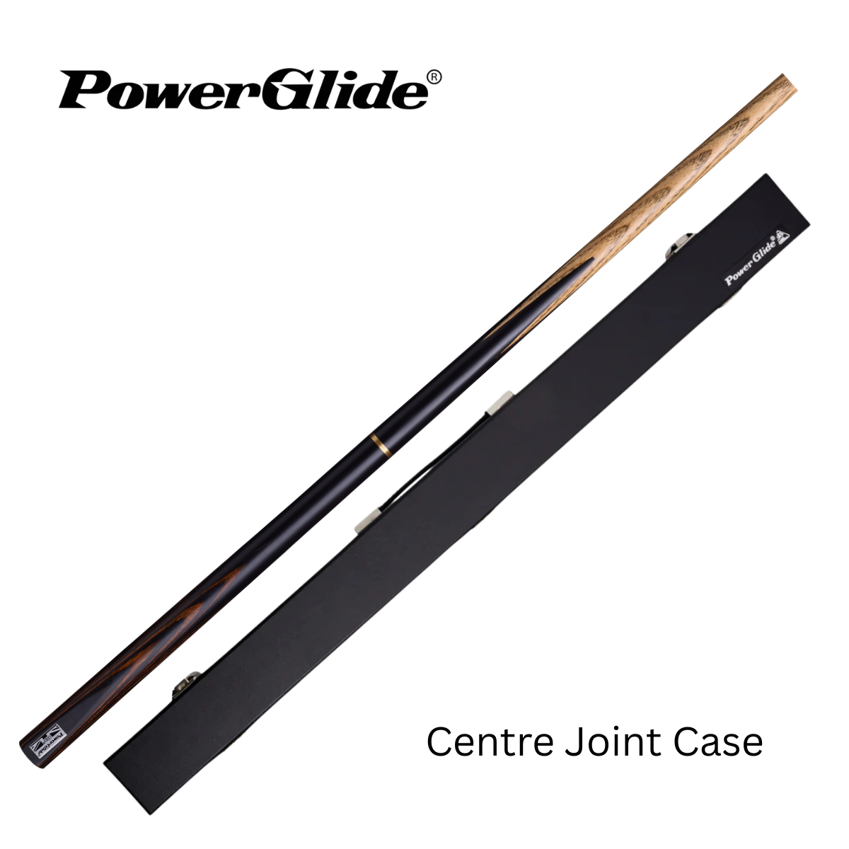 PowerGlide Snooker & Pool Cue Centre Or 3/4 Jointed Exios Brown 57" 145cm