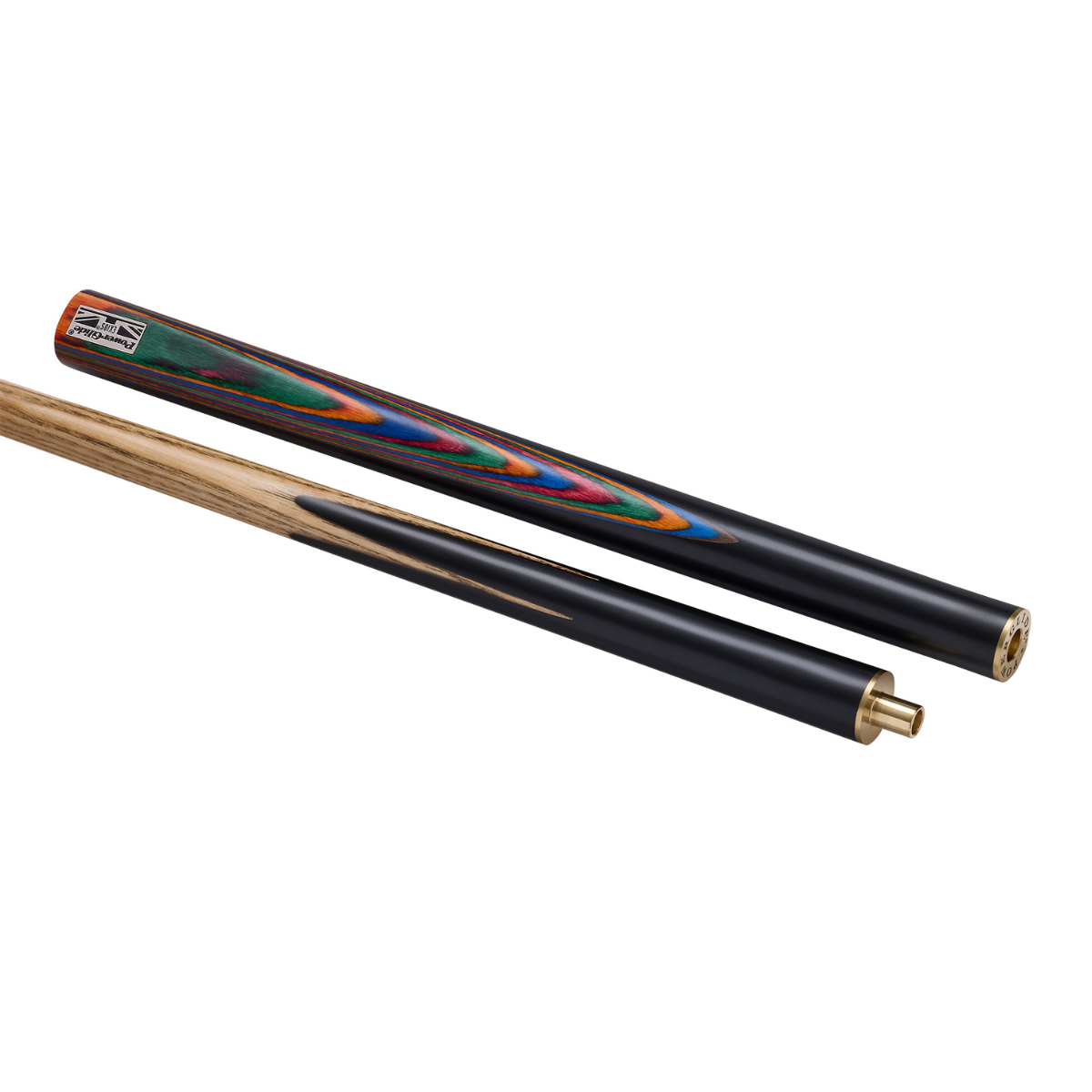 PowerGlide Snooker & Pool Cue 3/4 Jointed Exios Rainbow 57" 145cm