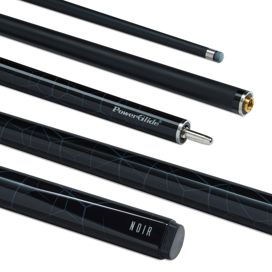 PowerGlide Snooker & Pool Cue Centre Jointed Noir Black 57" 145cm